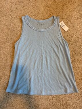 NWT LOFT Light Blue Braided Neck Tank Top